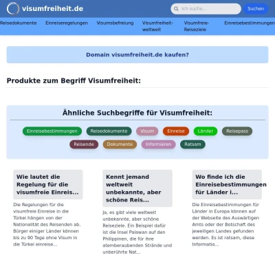 Screenshot visumfreiheit.de