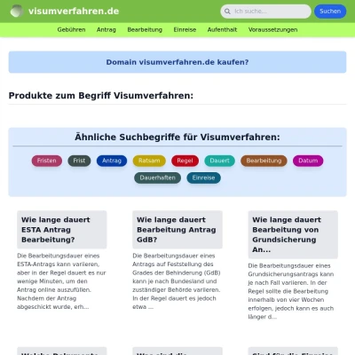 Screenshot visumverfahren.de