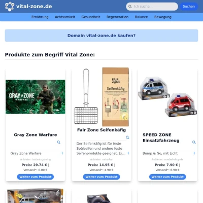 Screenshot vital-zone.de