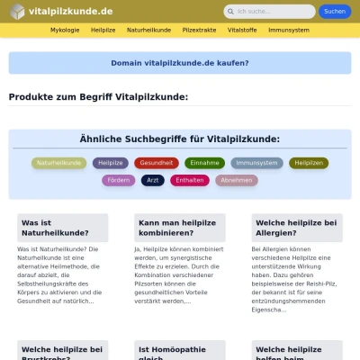 Screenshot vitalpilzkunde.de