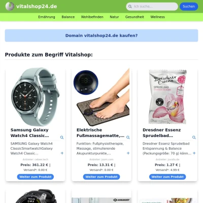 Screenshot vitalshop24.de