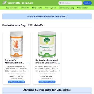 Screenshot vitalstoffe-online.de