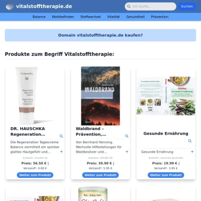 Screenshot vitalstofftherapie.de