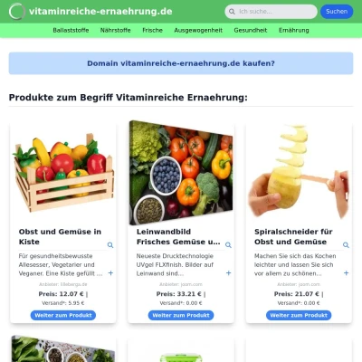 Screenshot vitaminreiche-ernaehrung.de