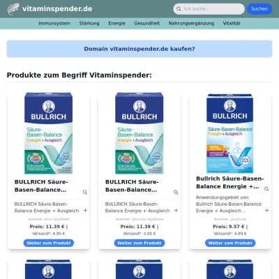 Screenshot vitaminspender.de