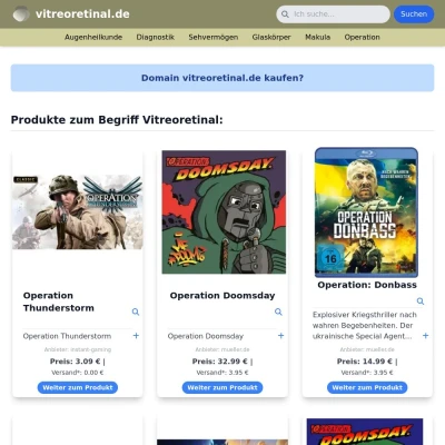 Screenshot vitreoretinal.de