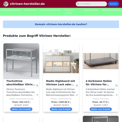 Screenshot vitrinen-hersteller.de