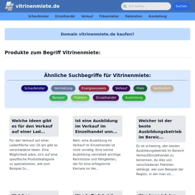 Screenshot vitrinenmiete.de