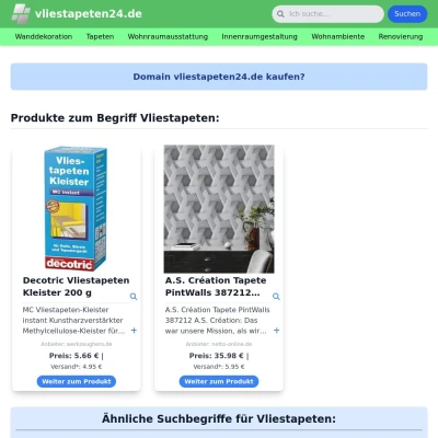 Screenshot vliestapeten24.de