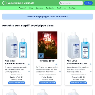 Screenshot vogelgrippe-virus.de