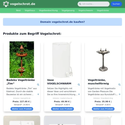 Screenshot vogelschrot.de