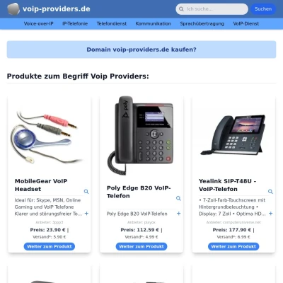 Screenshot voip-providers.de