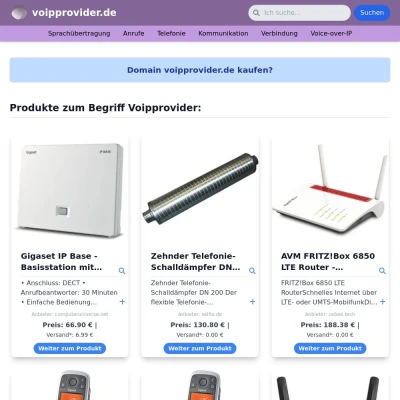 Screenshot voipprovider.de