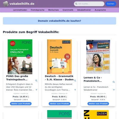 Screenshot vokabelhilfe.de