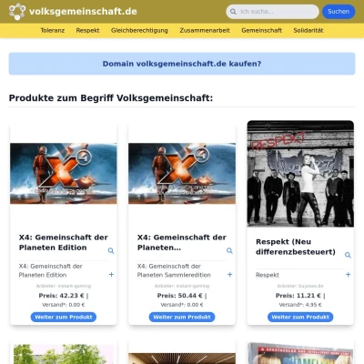 Screenshot volksgemeinschaft.de