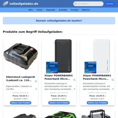 Screenshot vollaufgeladen.de