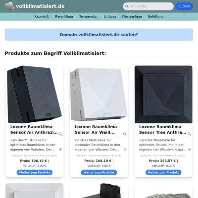 Screenshot vollklimatisiert.de