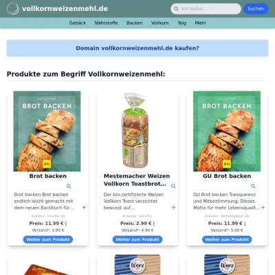 Screenshot vollkornweizenmehl.de