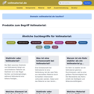 Screenshot vollmaterial.de