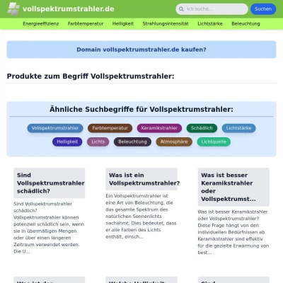 Screenshot vollspektrumstrahler.de