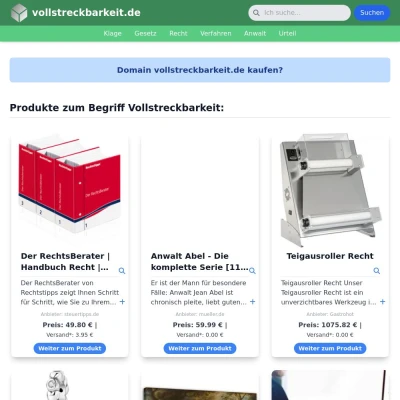 Screenshot vollstreckbarkeit.de