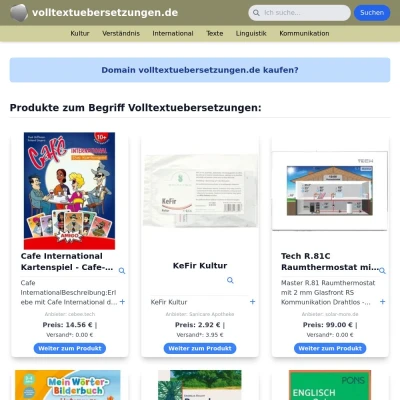 Screenshot volltextuebersetzungen.de