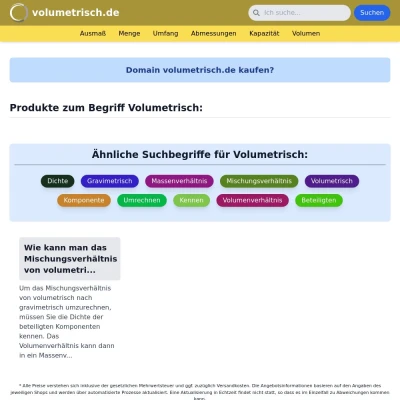 Screenshot volumetrisch.de