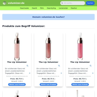 Screenshot volumizer.de