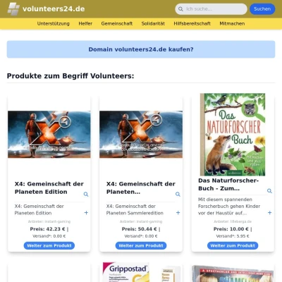 Screenshot volunteers24.de