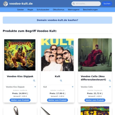 Screenshot voodoo-kult.de