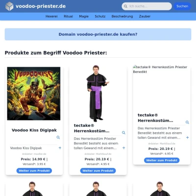 Screenshot voodoo-priester.de