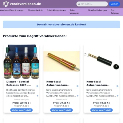 Screenshot vorabversionen.de