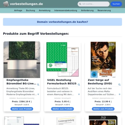 Screenshot vorbestellungen.de