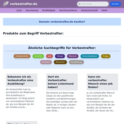 Screenshot vorbestrafter.de