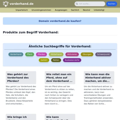 Screenshot vorderhand.de