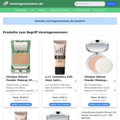 Screenshot voreingenommen.de