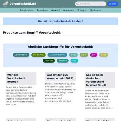 Screenshot vorentscheid.de