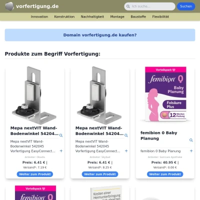 Screenshot vorfertigung.de