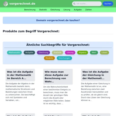 Screenshot vorgerechnet.de