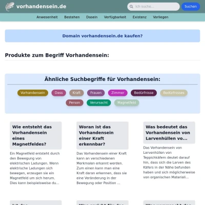 Screenshot vorhandensein.de