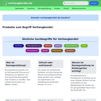 Screenshot vorhangkordel.de