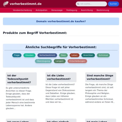 Screenshot vorherbestimmt.de