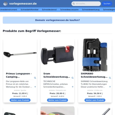 Screenshot vorlegemesser.de