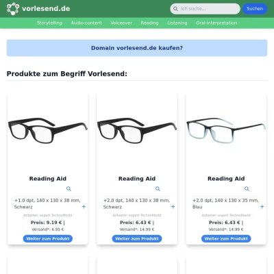 Screenshot vorlesend.de