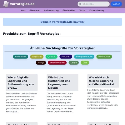 Screenshot vorratsglas.de