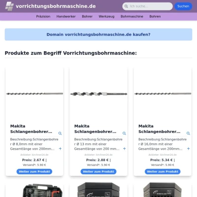 Screenshot vorrichtungsbohrmaschine.de