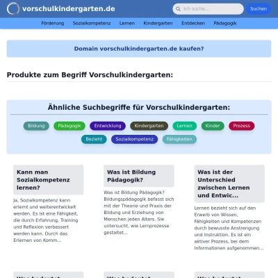 Screenshot vorschulkindergarten.de