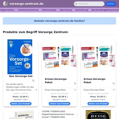 Screenshot vorsorge-zentrum.de
