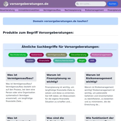 Screenshot vorsorgeberatungen.de