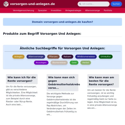 Screenshot vorsorgen-und-anlegen.de